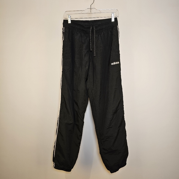 Adidas black with white stripe training joggers lined track pants in size M US - Picture 2 of 9